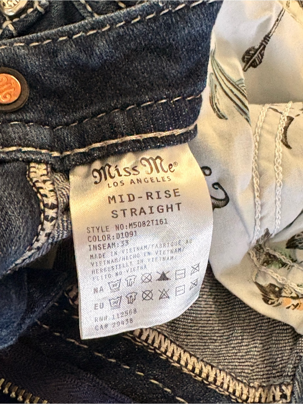 Miss Me Women's Faded Dark Blue Straight-Leg Jeans - Picture 4 of 5